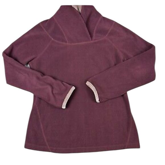 Prana fleece sweatshirt with velvet collar, Plum Sweater size medium - Picture 1 of 5